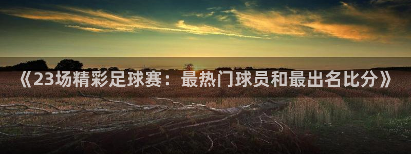 《23场精彩足球赛：最热门球员和最出名比分》